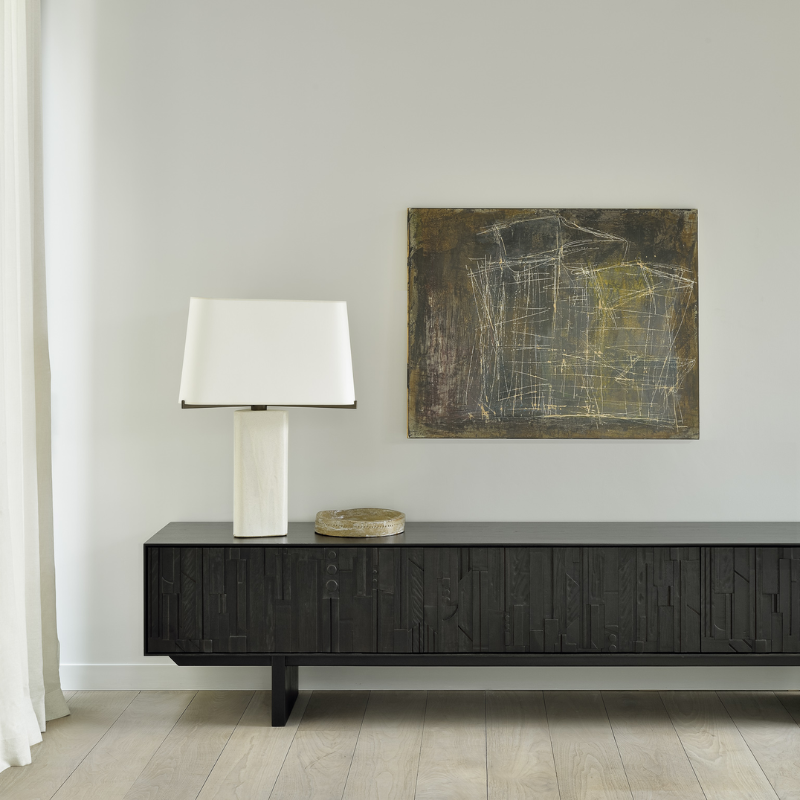 The Mosaic TV Cupboard from Ethnicraft in a lounge.