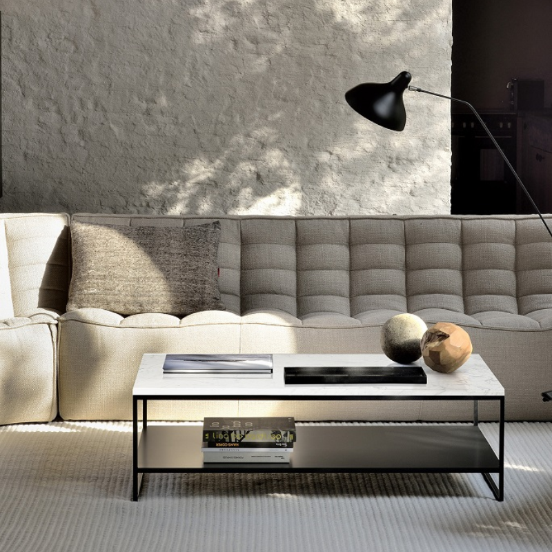 The N701 Corner Unit from Ethnicraft with beige standard fabric in a living room.