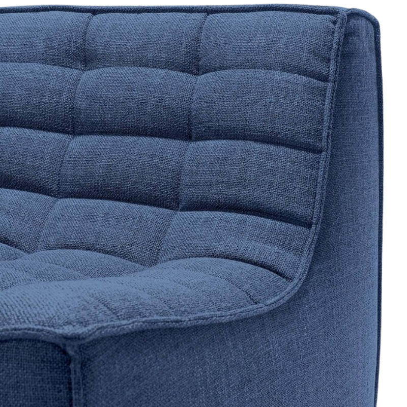 The N701 Corner Unit from Ethnicraft with blue standard fabric close up.