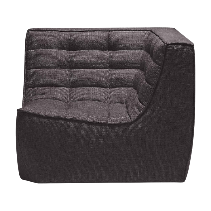The N701 Corner Unit from Ethnicraft with dark grey standard fabric from the side.