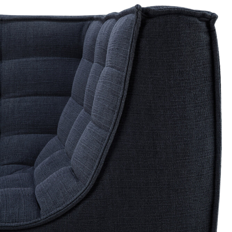The N701 Corner Unit from Ethnicraft with graphite eco fabric close up.