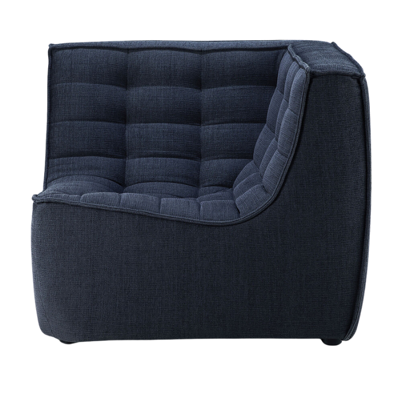 The N701 Corner Unit from Ethnicraft with graphite eco fabric from the side.