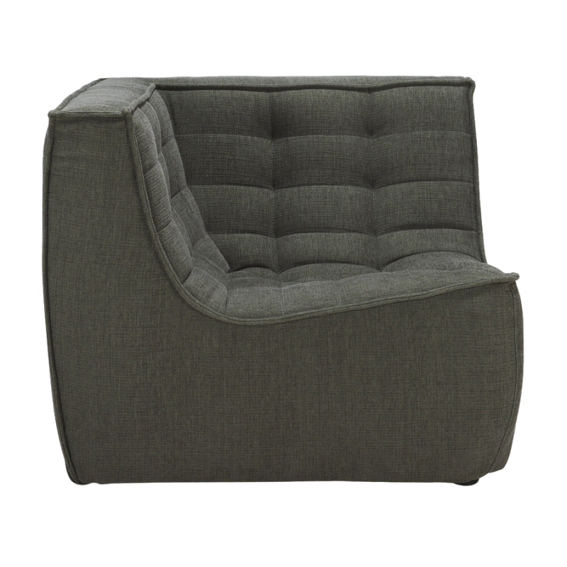 The N701 Corner Unit from Ethnicraft with moss eco fabric from the alternate side.