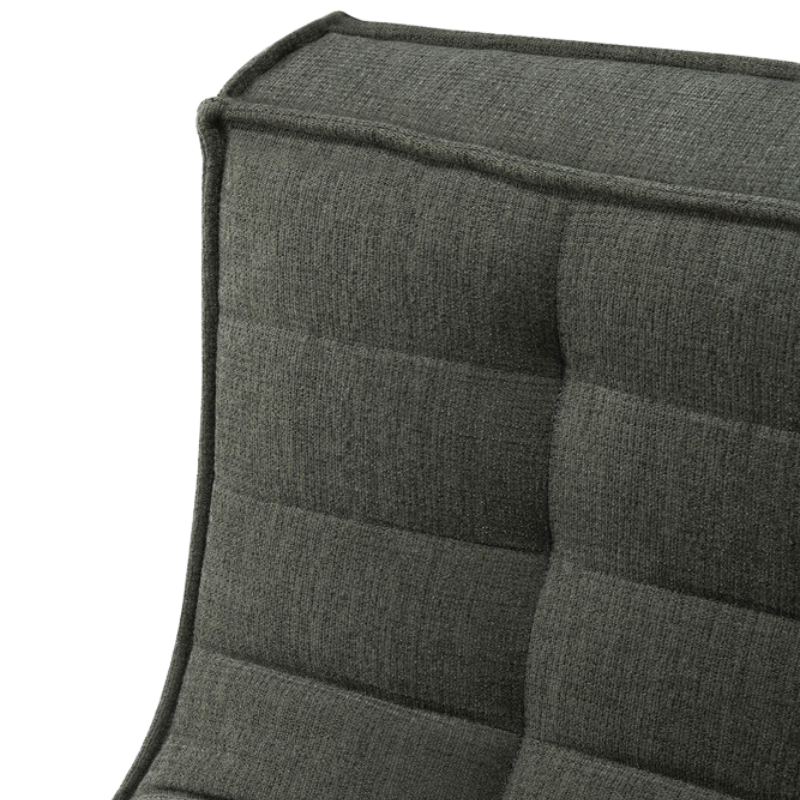 The N701 Corner Unit from Ethnicraft with moss eco fabric in detail.