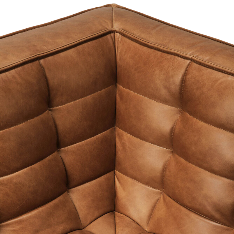 The N701 Leather Corner from Ethnicraft close up.