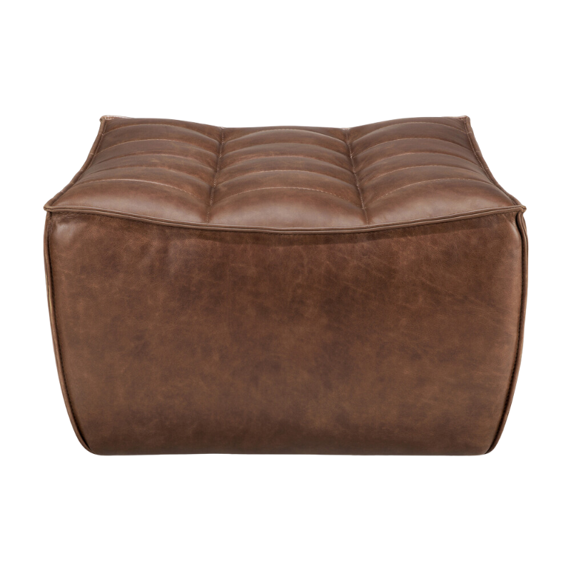The N701 Leather Footstool Chestnut by Ethnicraft.