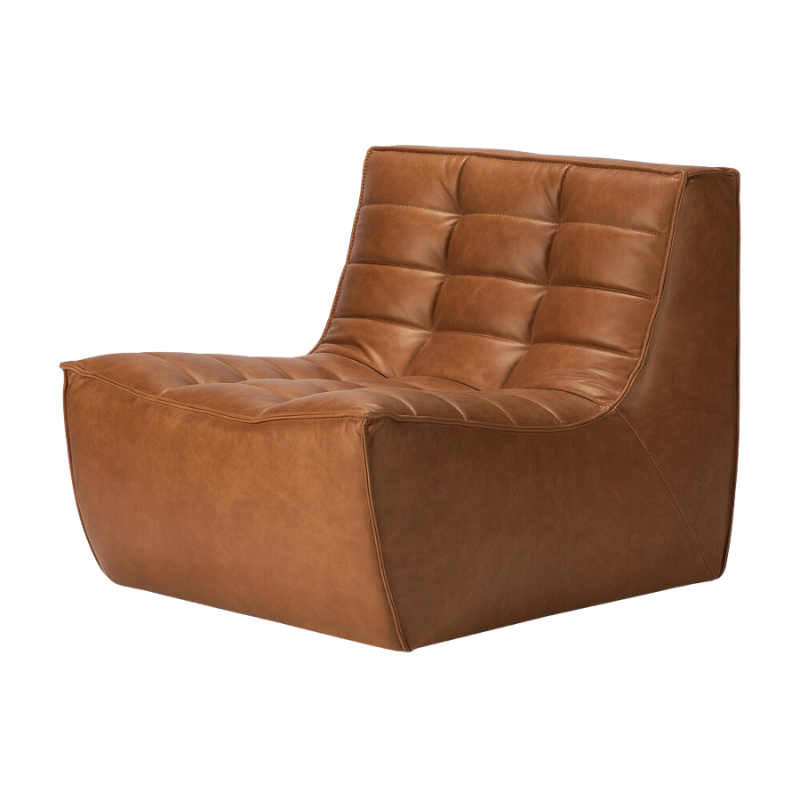 The N701 Leather One Seater from Ethnicraft from an angle.