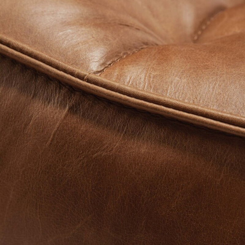 The N701 Leather One Seater from Ethnicraft close up.