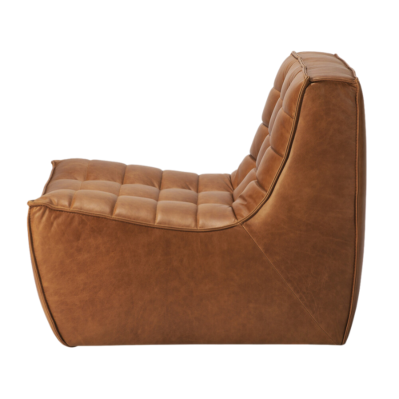 The N701 Leather One Seater from Ethnicraft from the side.