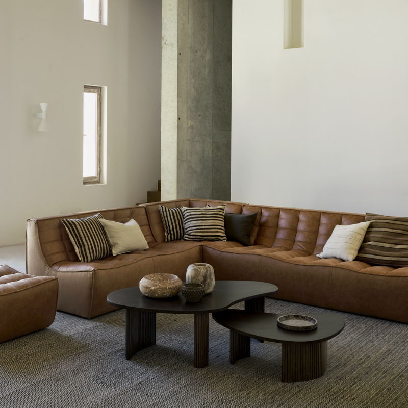 The N701 Leather Two Seater Sofa from Ethnicraft in a designer home.