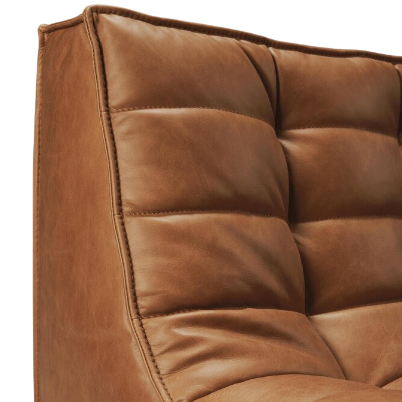 The N701 Leather Two Seater Sofa from Ethnicraft in detail.