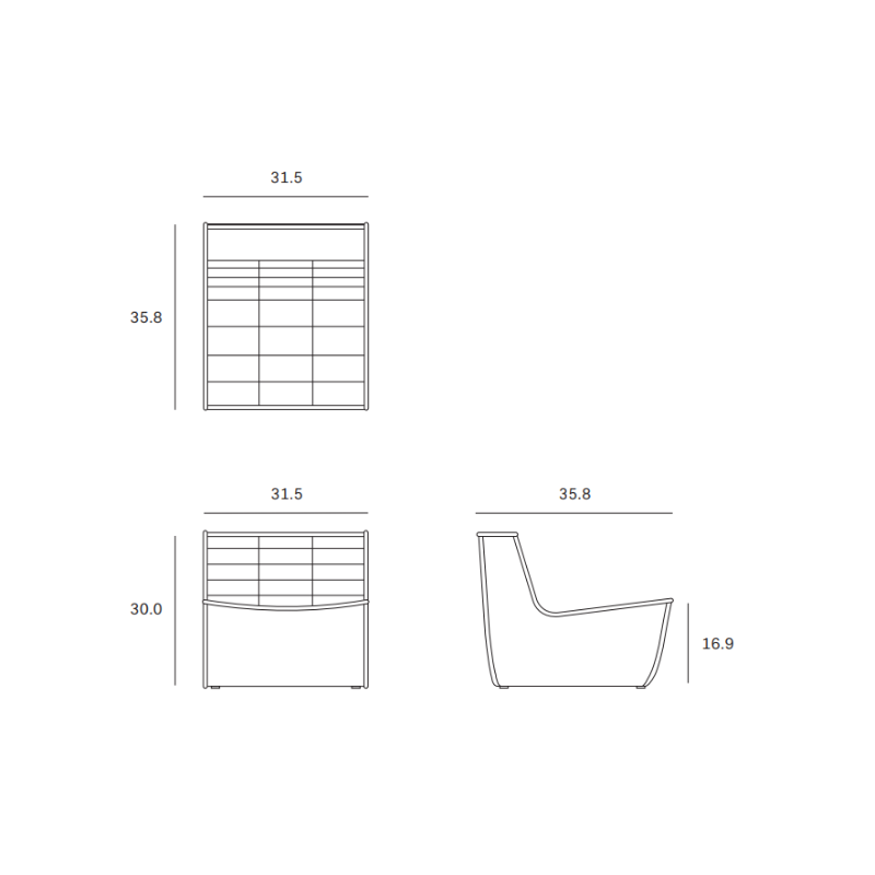 The N701 Lounge Chair from Ethnicraft dimensions. all-groups