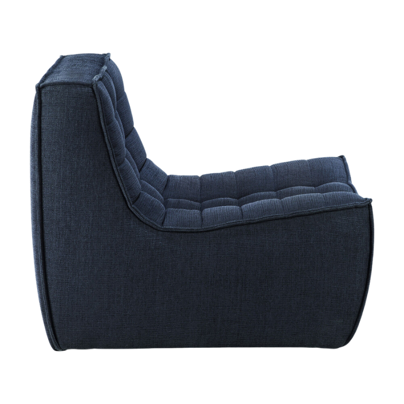 The N701 Lounge Chair from Ethnicraft with graphite eco fabric from the side.