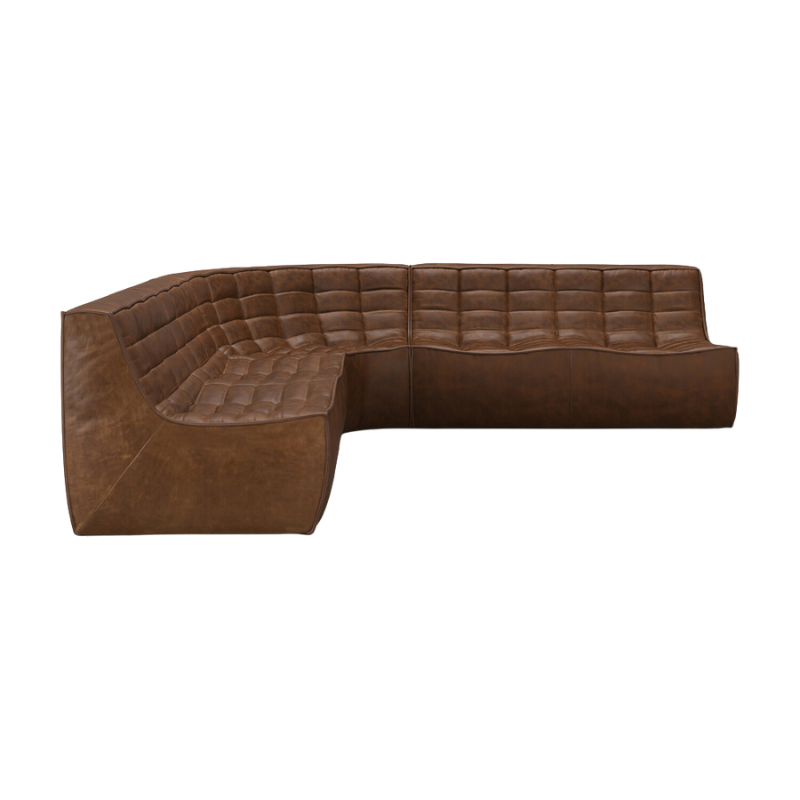 The N701 Modular Round Corner Sofa 2-2 Chestnut Left from Ethnicraft.