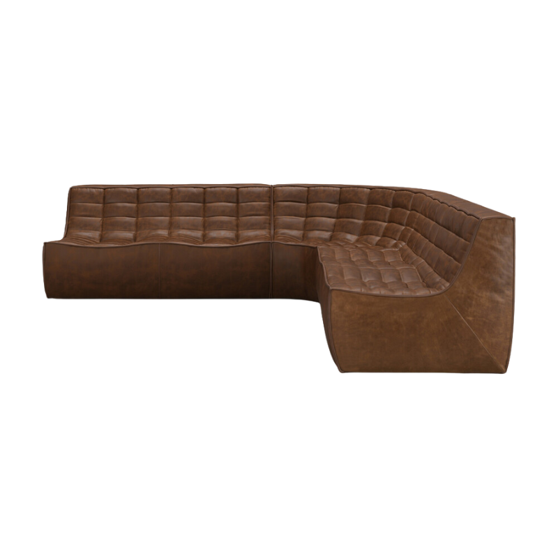 The N701 Modular Round Corner Sofa 2-2 Chestnut Right from Ethnicraft.