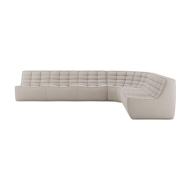 The N701 Modular Round Corner Sofa 2-3 Right from Ethnicraft in beige standard fabric.