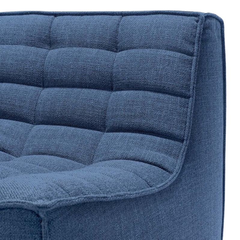 The N701 Modular Round Corner Sofa 2-3 from Ethnicraft in blue standard fabric with armrest in details. all-groups