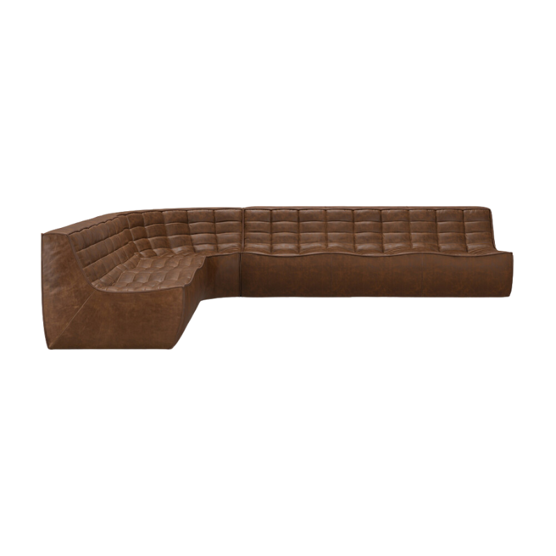 The N701 Modular Round Corner Sofa 2-3 Chestnut Left from Ethnicraft.