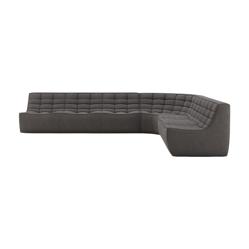 The N701 Modular Round Corner Sofa 2-3 Right from Ethnicraft in dark grey standard fabric.