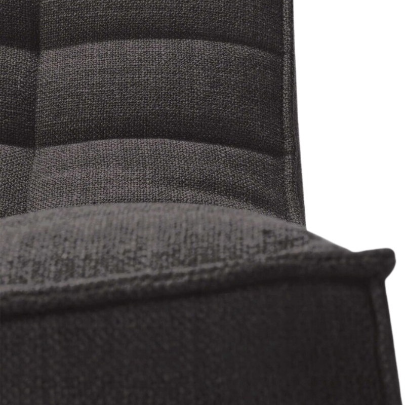 The N701 Modular Round Corner Sofa 2-3 from Ethnicraft in dark grey standard fabric, focusing on the seat. all-groups