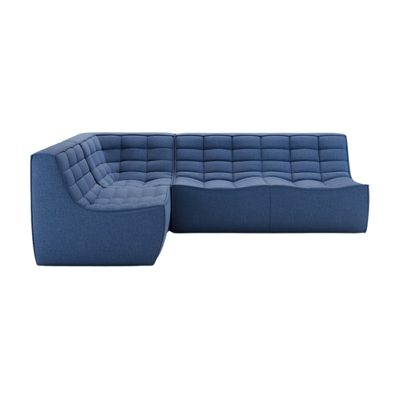 The N701 Modular Sectional Sofa, Square 1-2 from Ethnicraft in blue standard fabric.