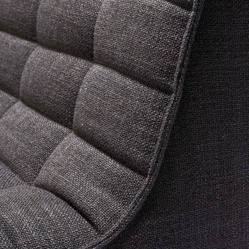 The N701 Modular Sectional Sofa, Square 1-2 from Ethnicraft in dark gray standard fabric close up.