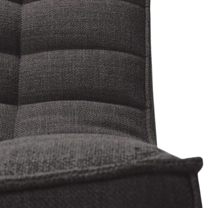 The N701 Modular Sectional Sofa, Square 1-2 from Ethnicraft in dark gray standard fabric focusing on the upholstery.