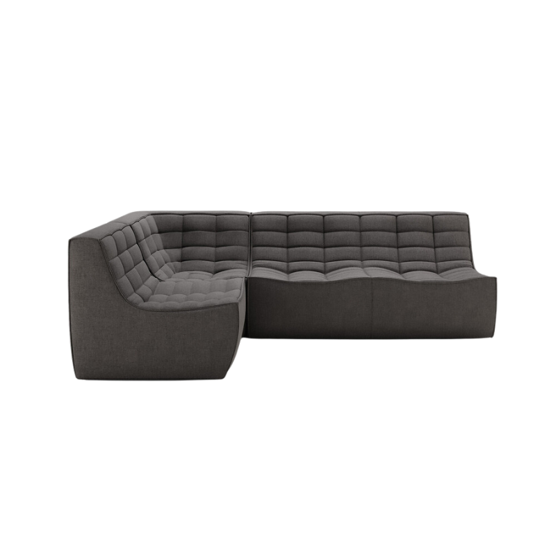 The N701 Modular Sectional Sofa, Square 1-2 from Ethnicraft in dark gray standard fabric.