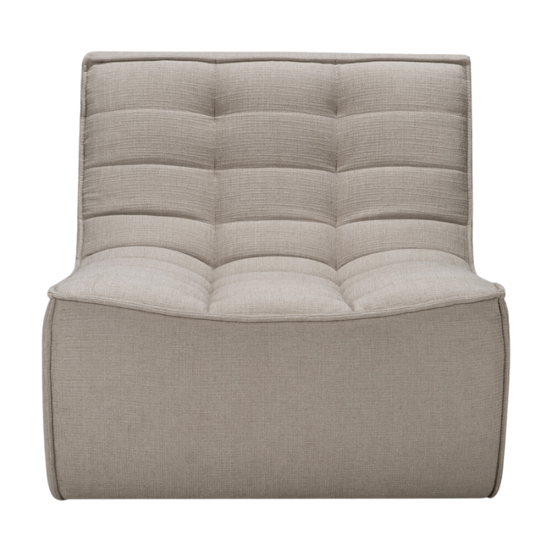 The one seater N701 Modular Sectional Sofa, Square 1-2 from Ethnicraft in ecru eco fabric.