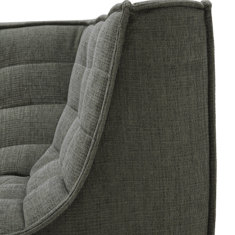 The N701 Modular Sectional Sofa, Square 1-2 from Ethnicraft in moss eco fabric in detail.