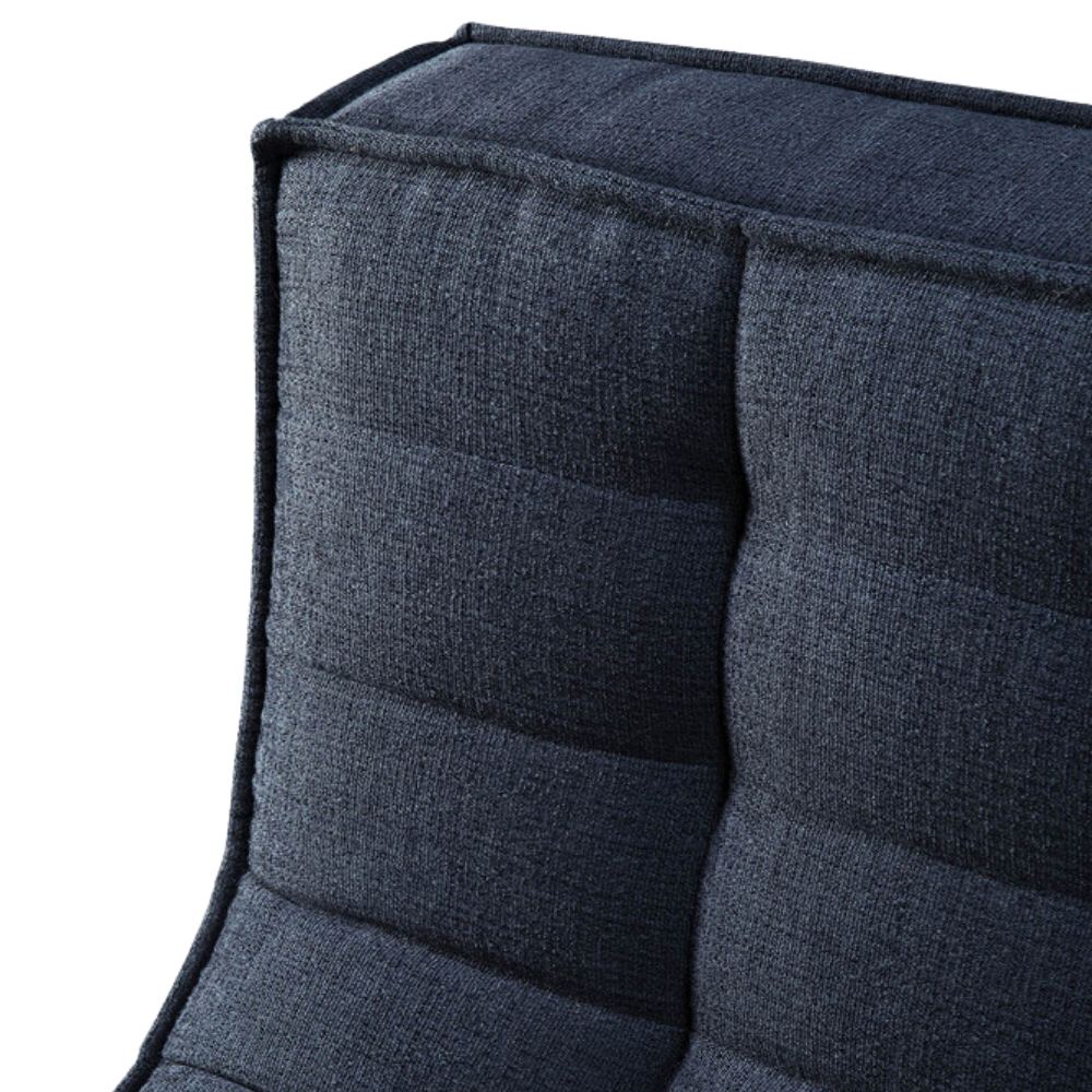 The N701 Modular Sofa from Ethnicraft with graphite eco fabric highlighting the corner and the stitching.