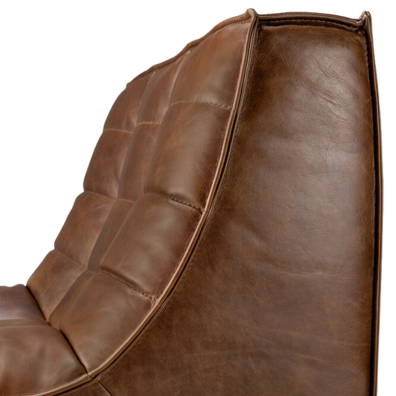 The N701 Modular Sofa Set 90 Degree Square Corner Chestnut from Ethnicraft side close-up. all-groups