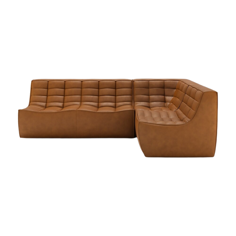 The N701 Modular Sofa Set 90 Degree Square Corner Old Saddle Right from Ethnicraft.