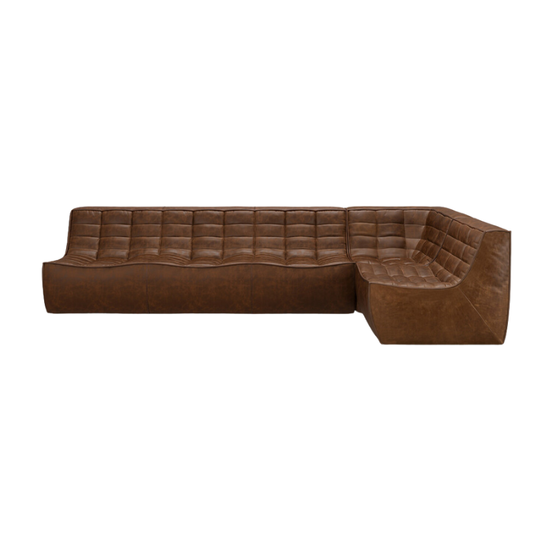The N701 Modular Square Corner Sofa 1-3 Chestnut Right from Ethnicraft.