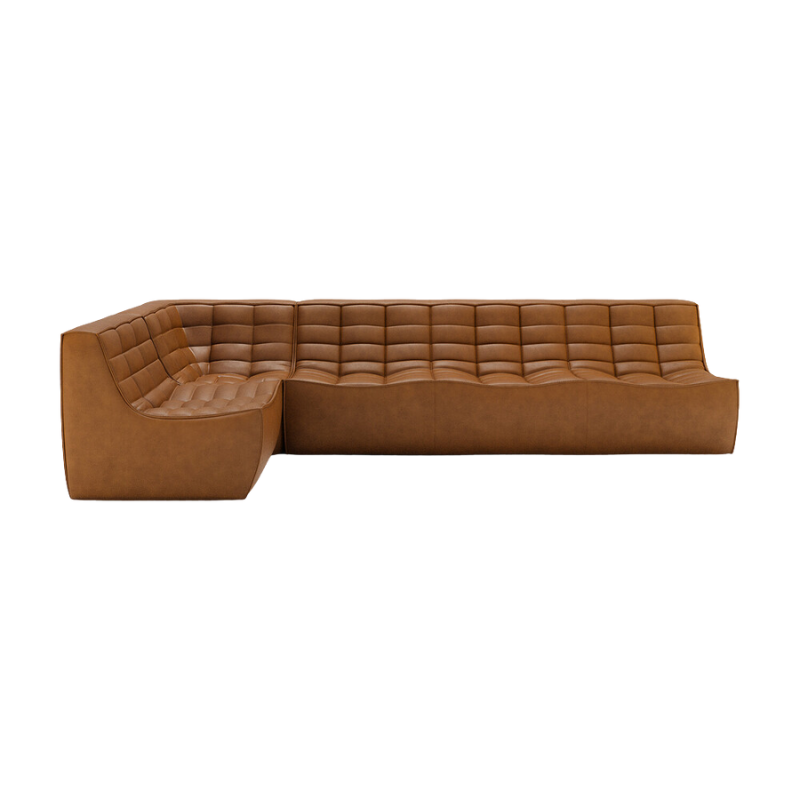 The N701 Modular Square Corner Sofa 1-3 Old Saddle Left from Ethnicraft.