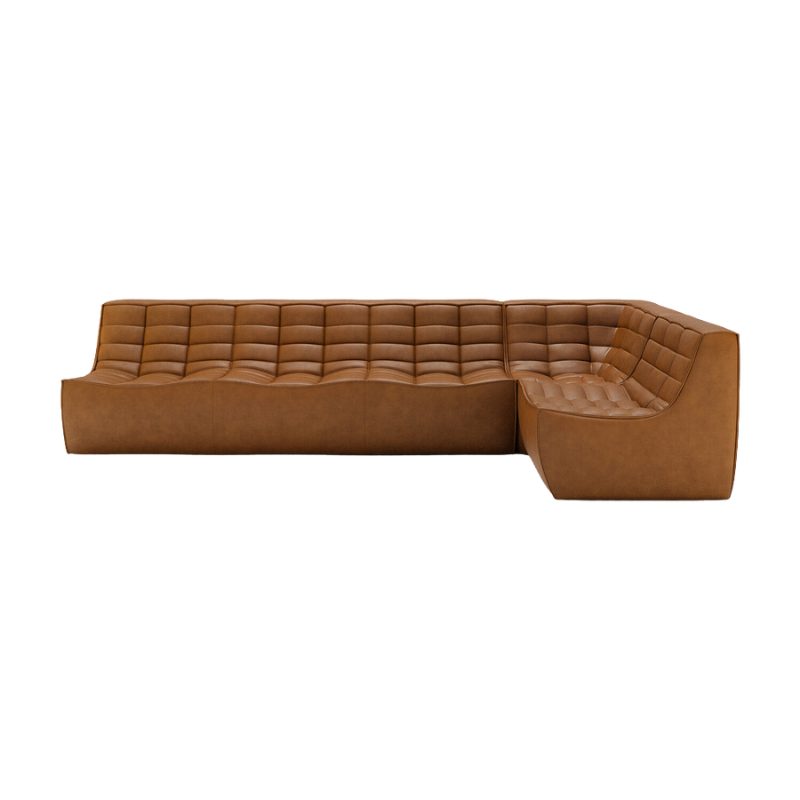 The N701 Modular Square Corner Sofa 1-3 Old Saddle Right from Ethnicraft.