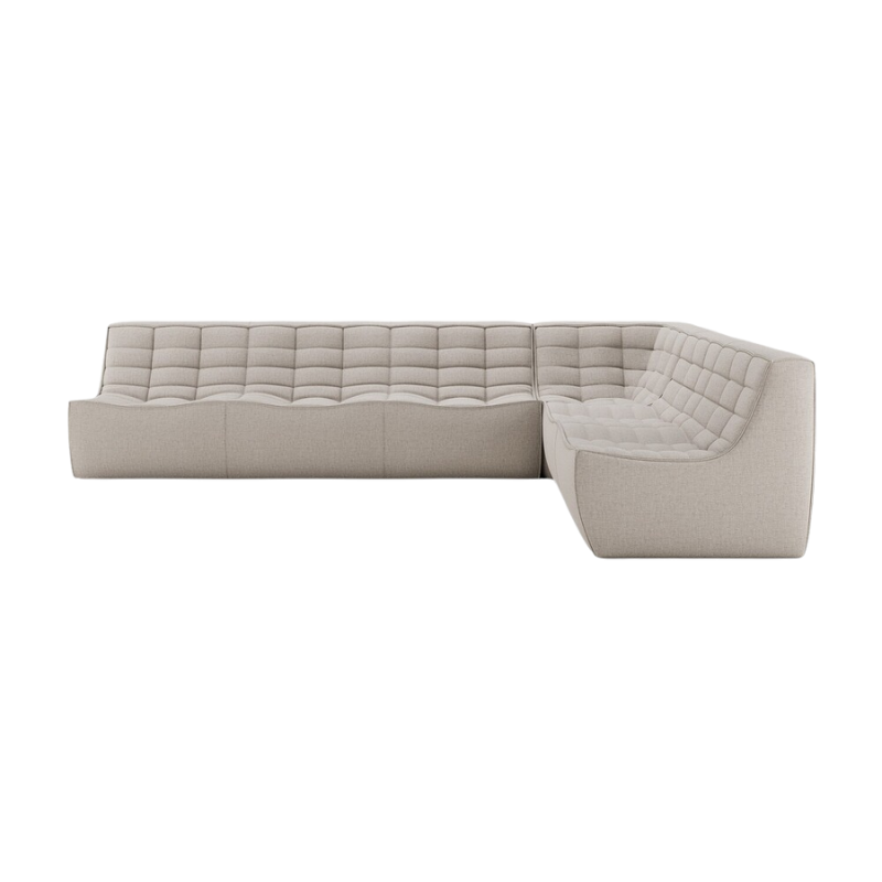 The N701 Modular Square Corner Sofa 2-3 Right from Ethnicraft in beige standard fabric.