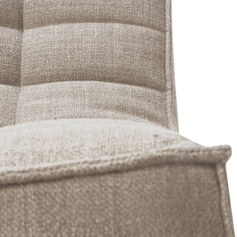 The N701 Modular Square Corner Sofa 2-3 from Ethnicraft in beige standard fabric, focusing on the seat corner. all-groups