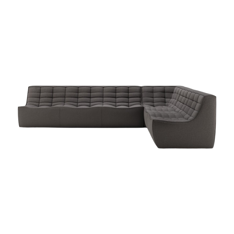 The N701 Modular Square Corner Sofa 2-3 Right from Ethnicraft in dark grey standard fabric.