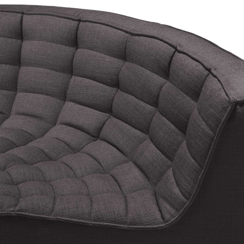 The N701 Modular Square Corner Sofa 2-3 Right from Ethnicraft in dark grey standard fabric with curved details. all-groups