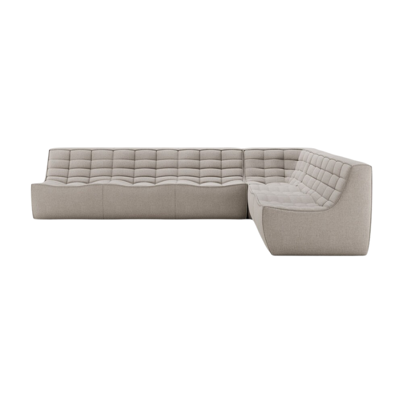 The N701 Modular Square Corner Sofa 2-3 Right from Ethnicraft in ecru eco fabric.
