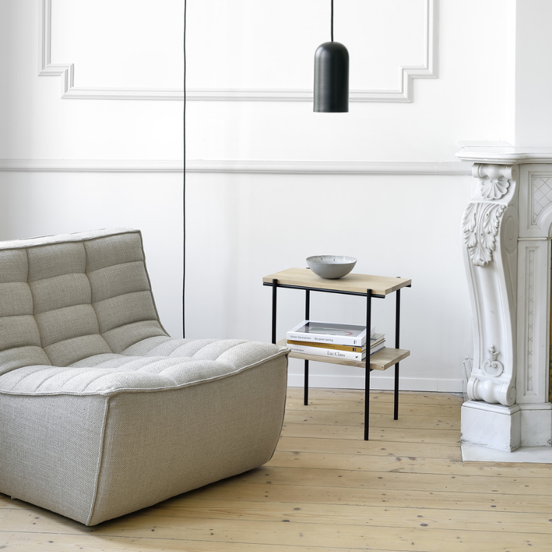 The N701 One Seater from Ethnicraft with beige standard fabric in a family room.