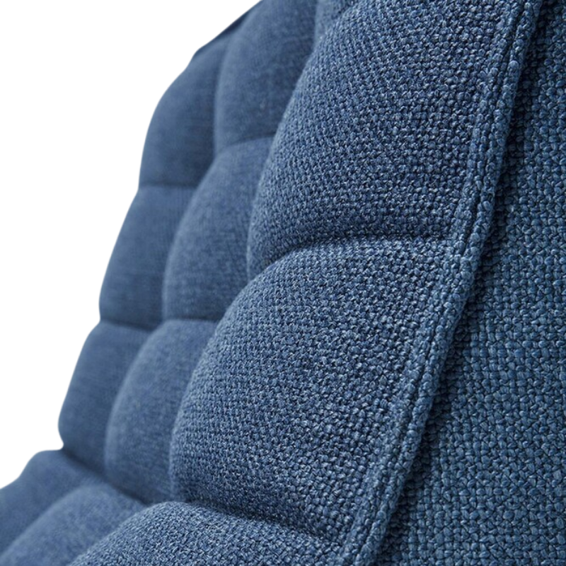 The N701 One Seater from Ethnicraft with blue standard fabric close up.
