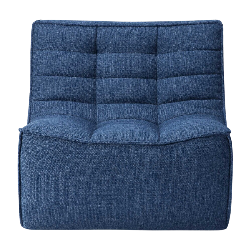 The N701 One Seater from Ethnicraft with blue standard fabric.