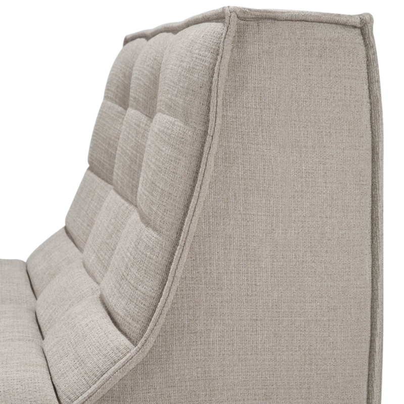 The N701 One Seater from Ethnicraft with ecru eco fabric close up.