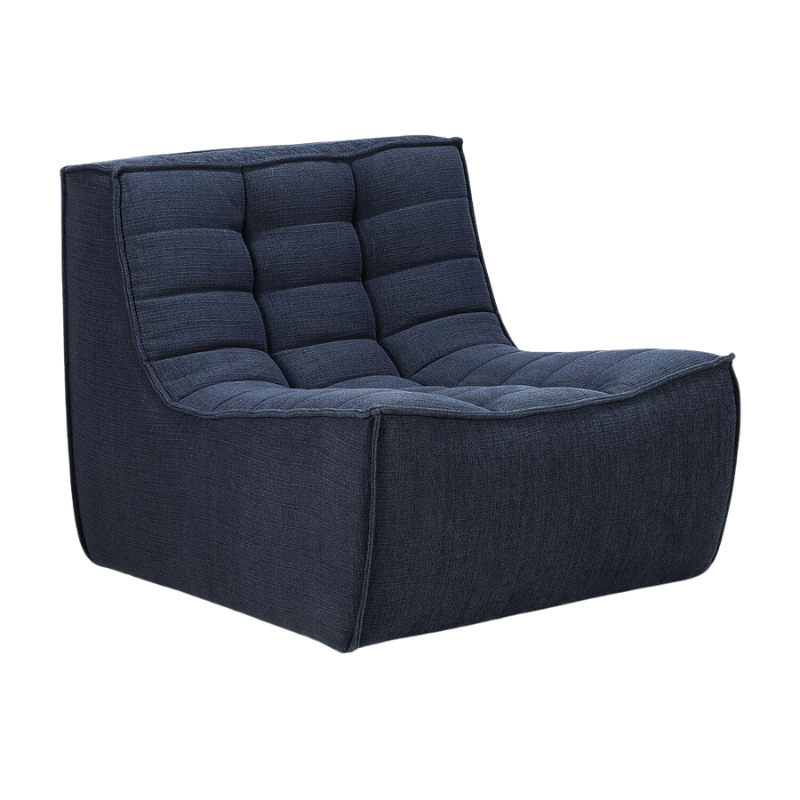 The N701 One Seater from Ethnicraft with graphite eco fabric from an angle.