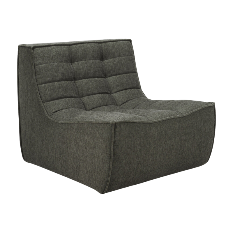 The N701 One Seater from Ethnicraft with moss eco fabric from an angle.