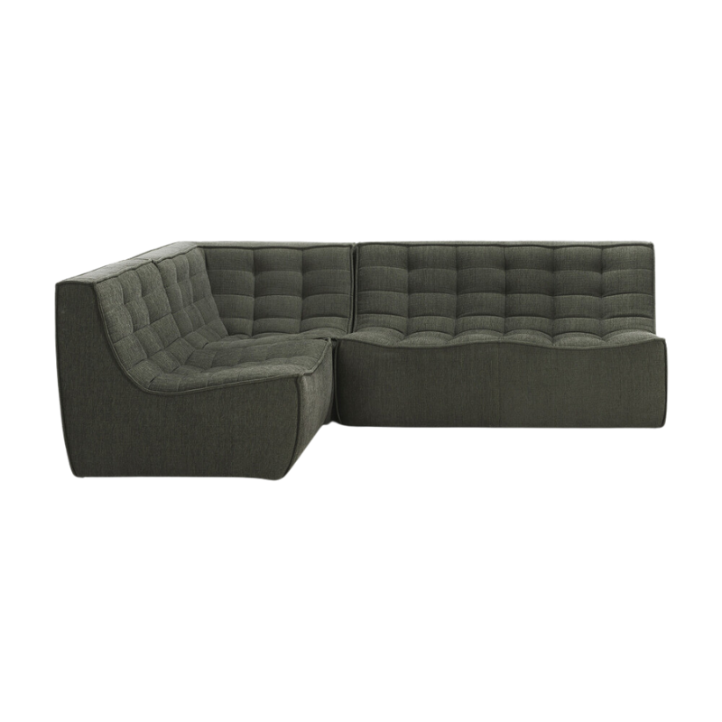 The N701 One Seater from Ethnicraft with moss eco fabric in a small sofa setup.