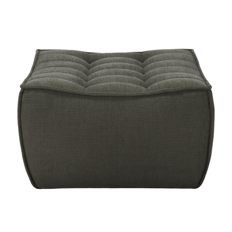 The N701 Ottoman from Ethnicraft with moss eco fabric.