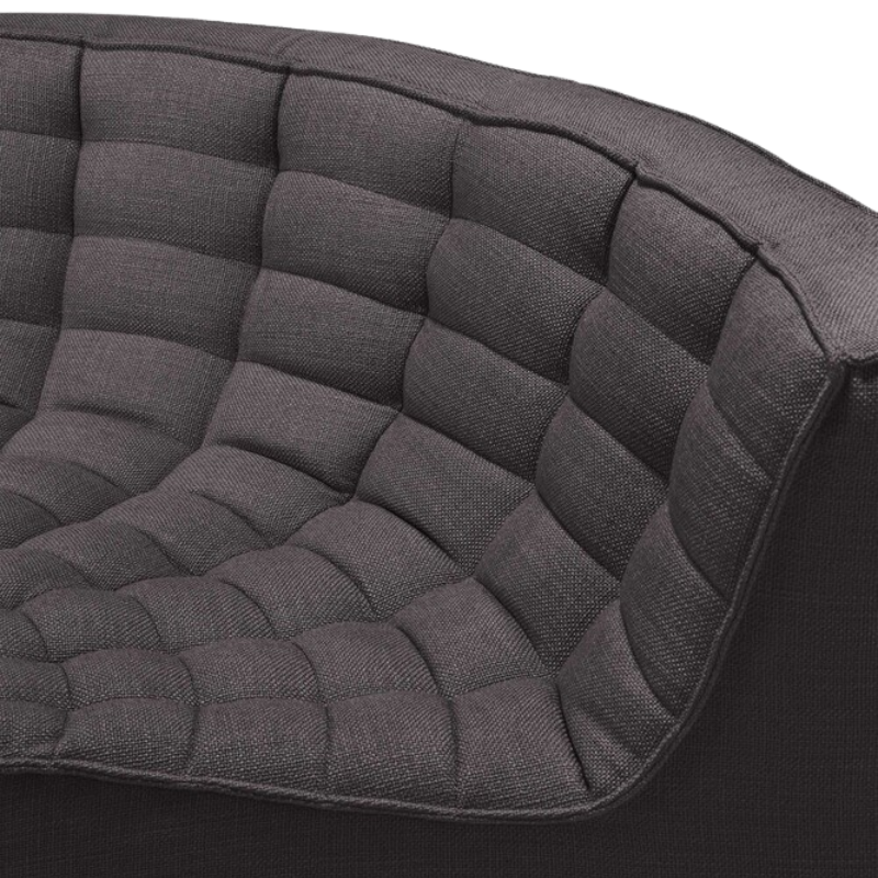 The N701 Round Corner from Ethnicraft in dark grey standard fabric close up.